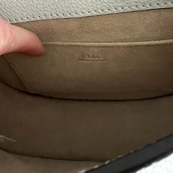 Chloe Airy Grey Leather/Suede Small Nile Bracelet Bag #17E3S1301-HEU - Picture 7 of 12